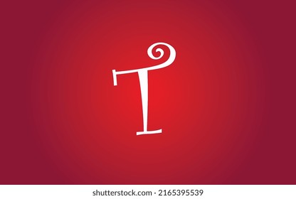 Letra T Diseño sencillo creativo blanco 