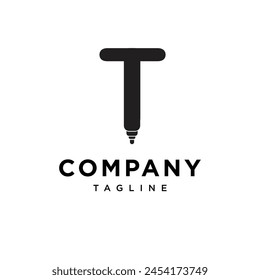 Letter T whiteboard marker logo icon vector template.eps