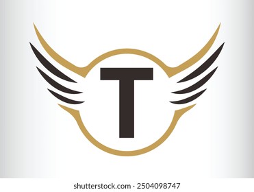 Letter T Wing Logo Design Initial Flying Wing With Letter Logo