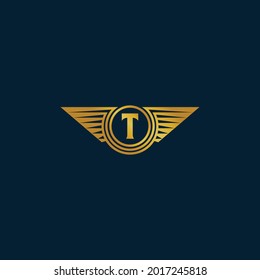 Letter T and Wings Logo Template