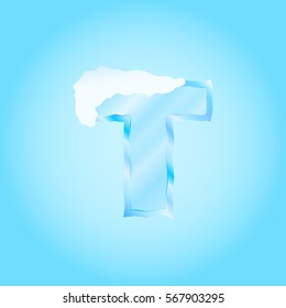 letter T (winter style,ice)