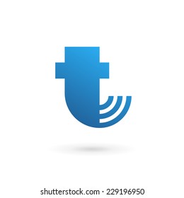 Letter T wireless logo icon design template elements 