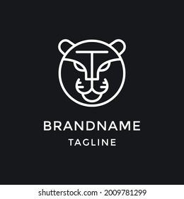 Diseño del logotipo de la plantilla de la carta T Wolf Resumen. sencillo y plano.