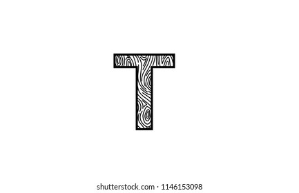 Letter T Wood Texture 