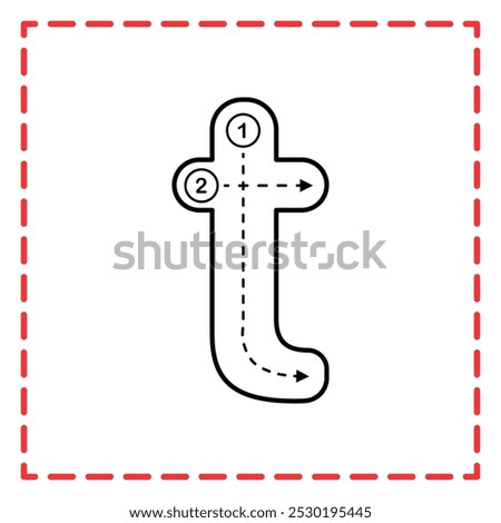 letter T for writing practice. Alphabet tracing is good for practicing children writing letters.