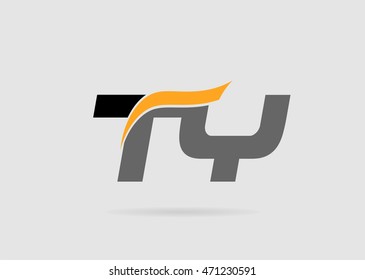 Letter T and Y logo template
