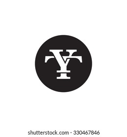 letter T and Y monogram circle logo