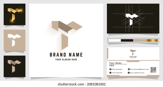 Letter T or Y monogram logo with business card design