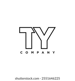 Letter T and Y, TY logo design template. Minimal monogram initial based logotype.