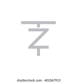 letter T and Z monogram logo gray
