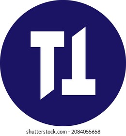 Diseño del logotipo abstracto de la letra T1, sin fondo