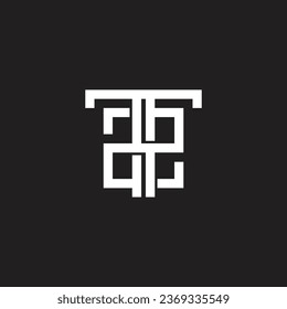letter t2 square stripes geometric logo vector 