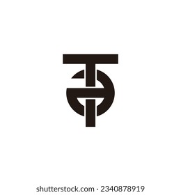 Letter Ta circle and square geometric symbol simple logo vector