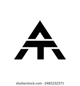 Letter At or Ta initial modern overlap logo idea