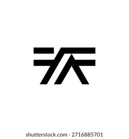 Letra TA Line Logotipo de Construção 