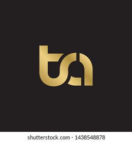 Letter ta linked lowercase logo design template elements. Gold letter Isolated on black  background. Suitable for business, consulting group company.