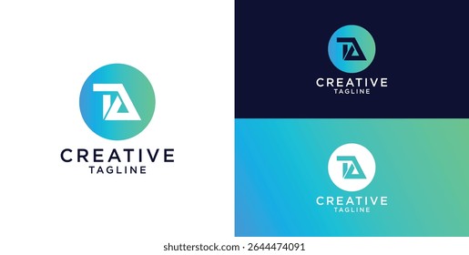 letter TA logo design vector