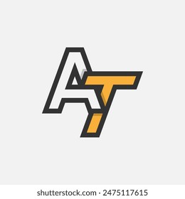 Letter AT or TA Logo, Monogram Logo letter A with T combination, design logo template element, vector illustration
