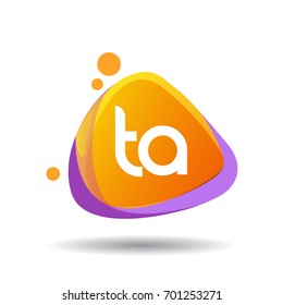 Letter TA logo in triangle splash and colorful background, letter combination logo design for creative industry, web, business and company.
