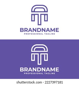 Letter AT or TA Monogram Logo, suitable for any business with AT or TA initials.