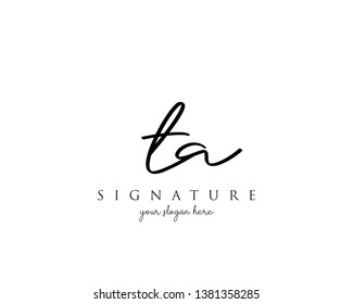 Letter TA Signature Logo Template - Vector
