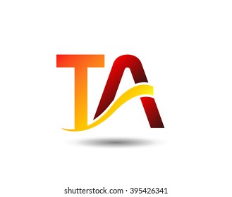 Letter ta, t and a logo vector
