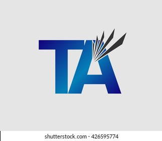 Letter ta, t and a logo vector
