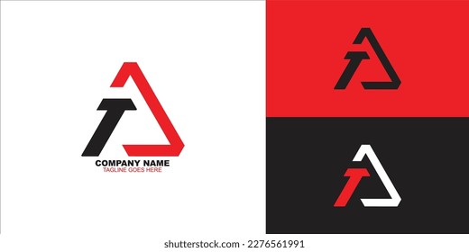 letter Ta triangle logo design vector illustration template