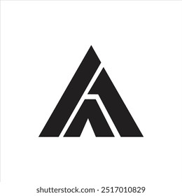 Letter At or Ta  triangle shape, negative space, initial and unique logo design