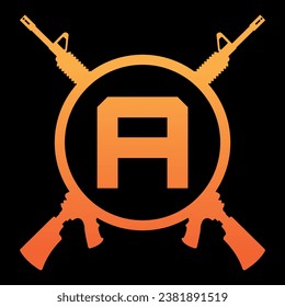letra A diseño de logotipo táctico