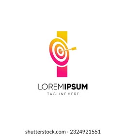 Letter I Target Initial Logo Design Vector Icon Graphic Emblem Illustration