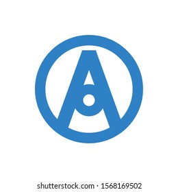 Letter A target logo. Vector circle letter A icon. Stock illustration