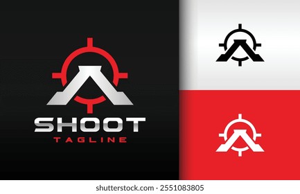 letter A target shooting logo