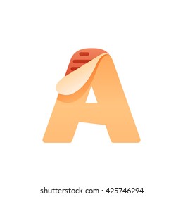 A letter with task list icon. Task list paper. Vector paper style typeface. Task list icon letter for card, app icon, corporate identity, label or poster.