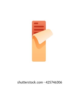 I letter with task list icon. Task list paper. Vector paper style typeface. Task list icon letter for card, app icon, corporate identity, label or poster.
