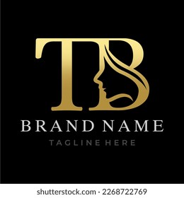 Diseño inicial de logotipo de belleza TB de letra