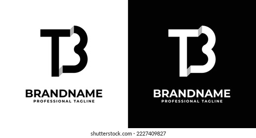 Letter TB or BT Monogram Logo, suitable for any business with TB or BT initials.