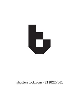 letter tb bt t b simple white square logo vector