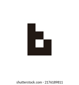 Letter tb bt t b square, outline geometric symbol simple logo vector