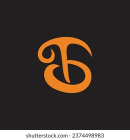 letra tb curva el vector de logotipo liso 