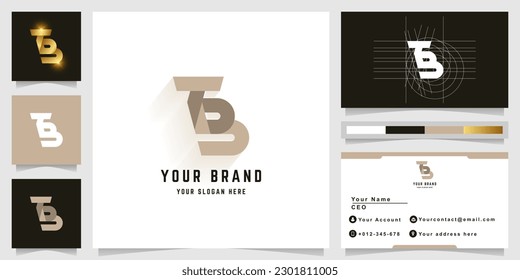 Logotipo de letra TB o GB en monograma con diseño de tarjeta de visita
