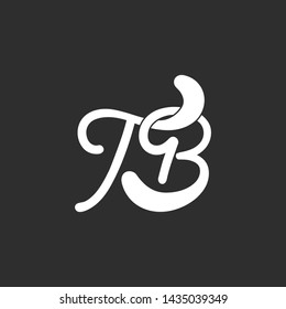 letter tb linked curves design logo vector