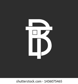 letter tb linked geometric line logo vector