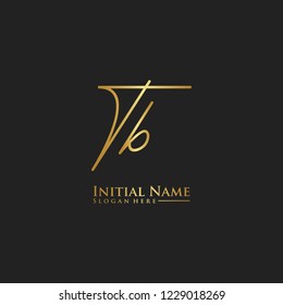 Letter Tb Logo. Initial Letter Design Vector Luxury Colors