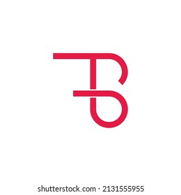 letter tb simple circle motion linear geometric logo vector