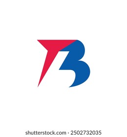 letter tb simple colorful curves logo vector 