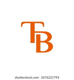 letter tb simple curves linked geometric logo vector 