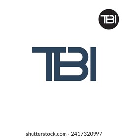 Diseño de logotipo de monograma TBI para carta