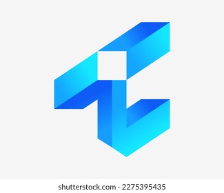 Letter TC CT Initials Monogram 3d Optical Illusion Geometric Modern Colorful Vector Logo Design