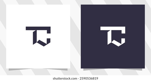 letter tc ct logo design vector